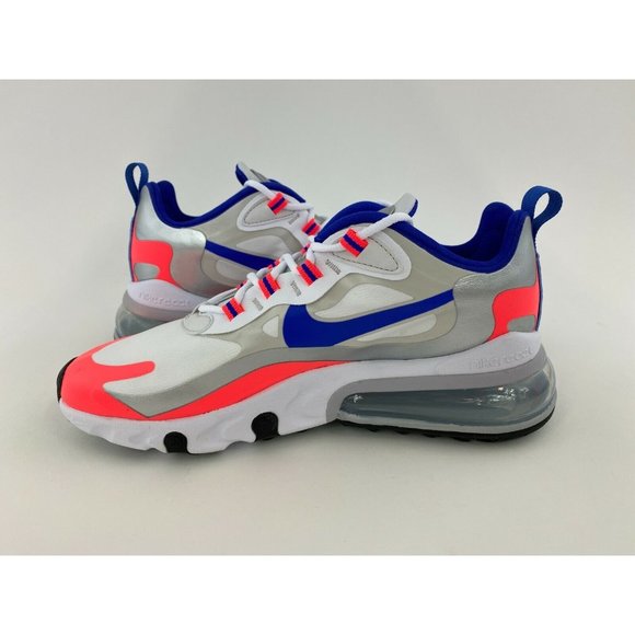 Nike Air Max 270 React Orange Blue Women's Sneakers Shoes Silver - Picture 11 of 12